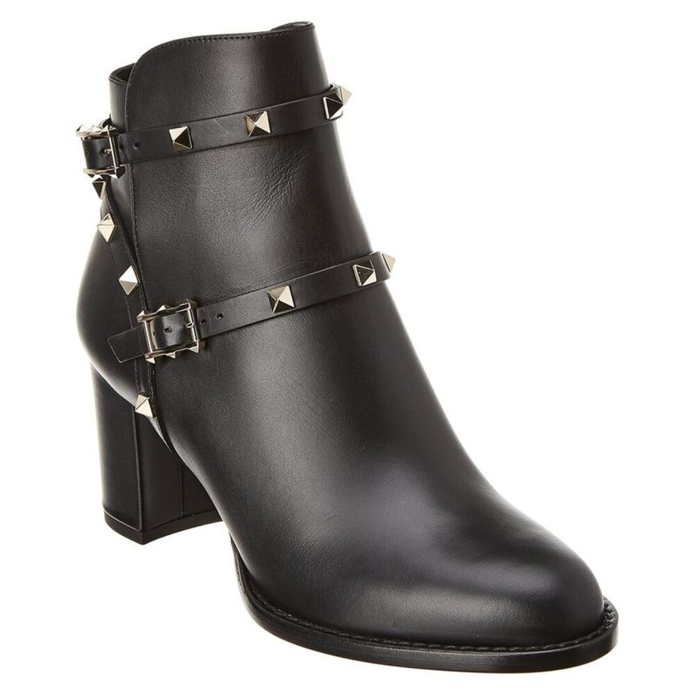 Valentino Rockstud Leather Boot, Black